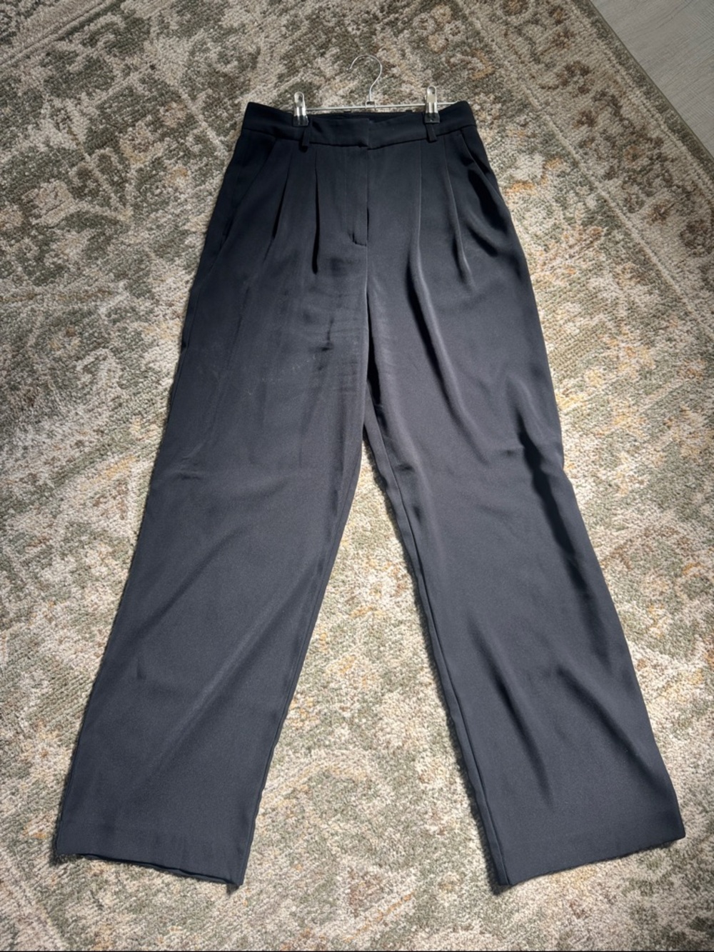 French Connection Black Wide-Leg High-Rise Trousers